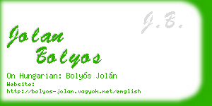 jolan bolyos business card