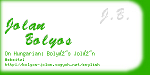 jolan bolyos business card